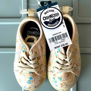 NWT OshKosh washable floral toddler size 5 shoes